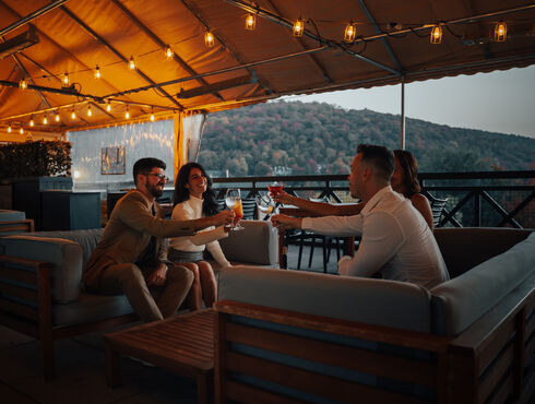 Hôtel Château-Bromont Cantons-de-l'Est terrasse