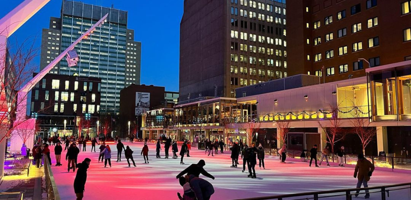 HOTEL10 Esplanade tranquille hiver patinoire